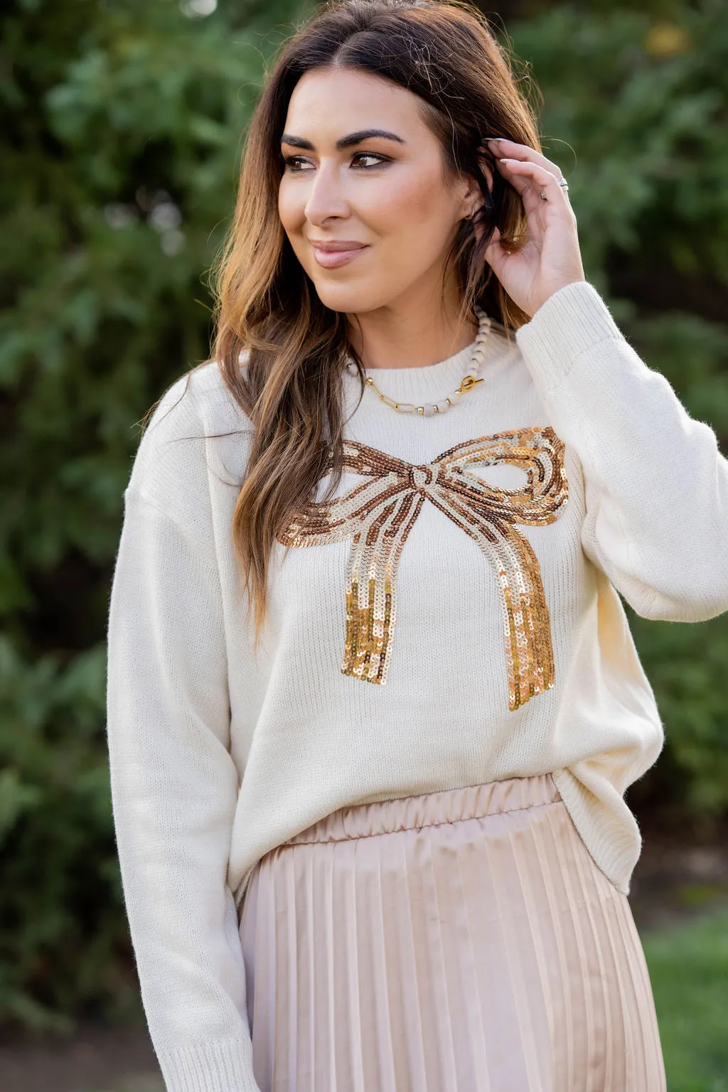 Dazzling Bow Knit Sweater