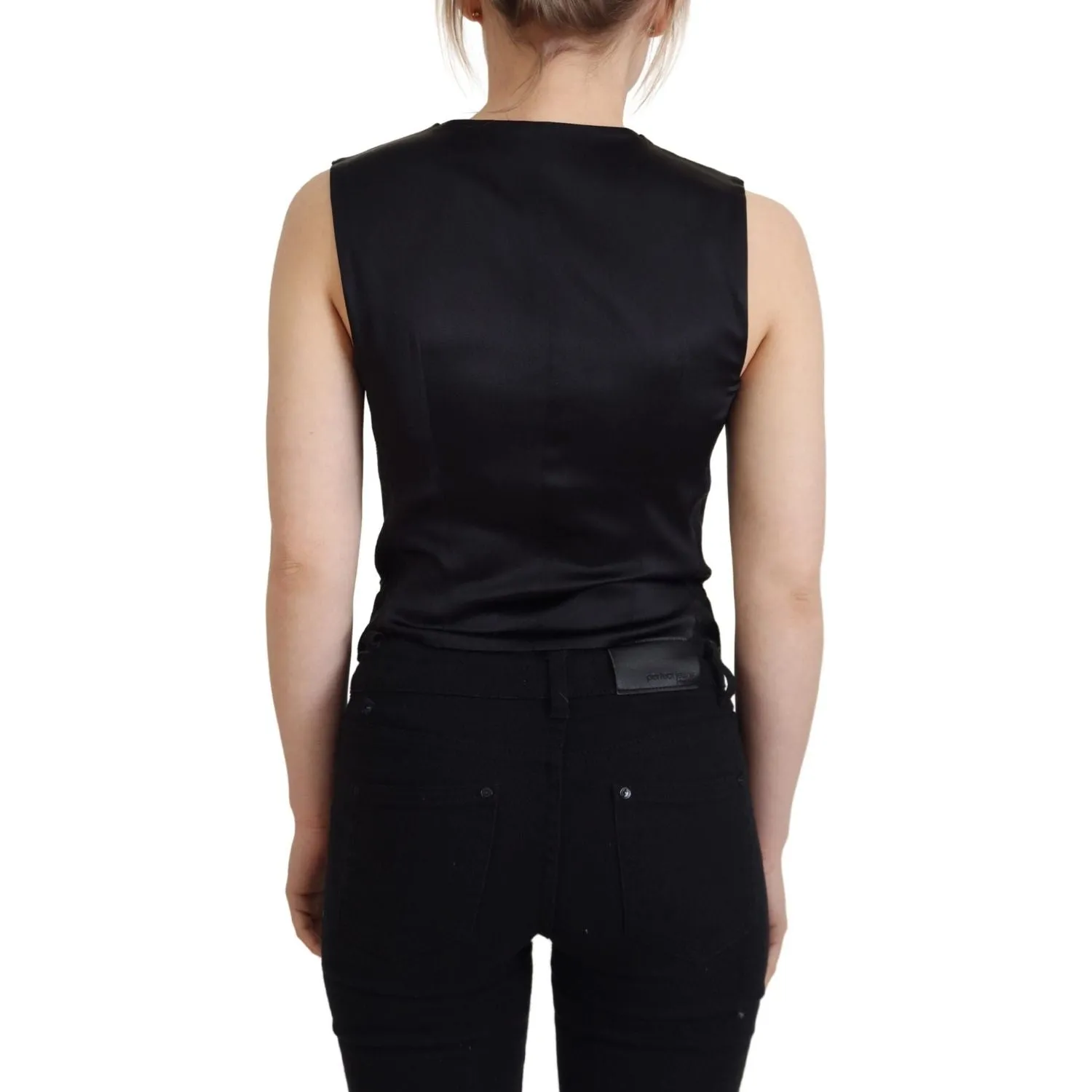 Dolce & Gabbana Elegant Black Silk Blend Waistcoat Vest