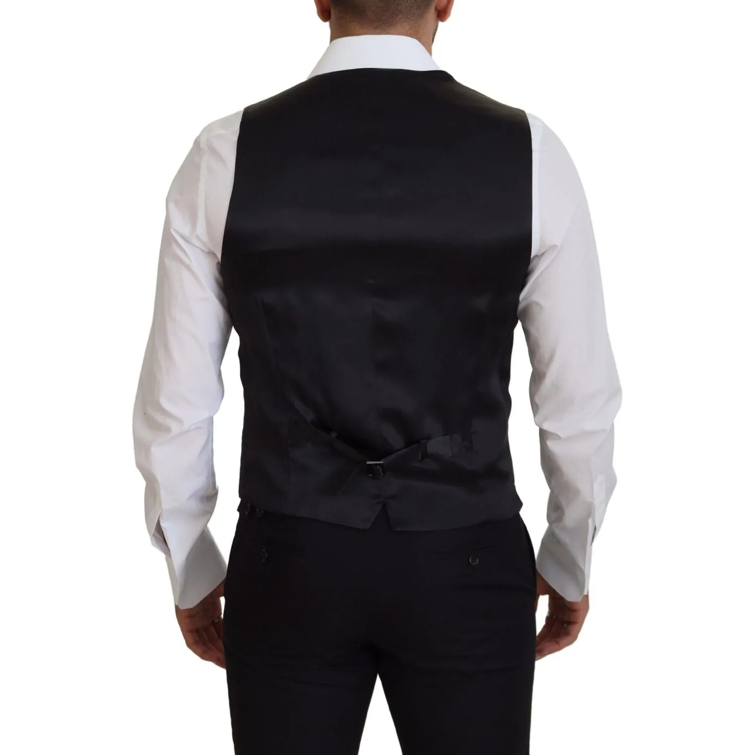 Dolce & Gabbana Elegant Black Single-Breasted Dress Vest