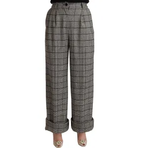 Dolce & Gabbana Elegant High Waist Straight Trousers In Grey