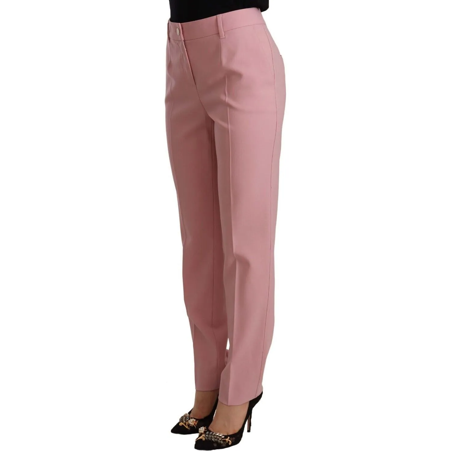 Dolce & Gabbana Elegant Pink High-Waisted Trousers