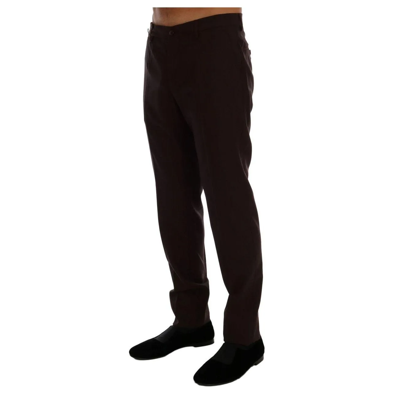 Dolce & Gabbana Elegant Slim Fit Formal Trousers in Purple