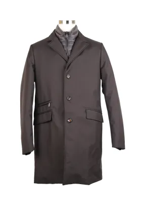 Down Filled Dress Coat Jacket w/ Removable Bib