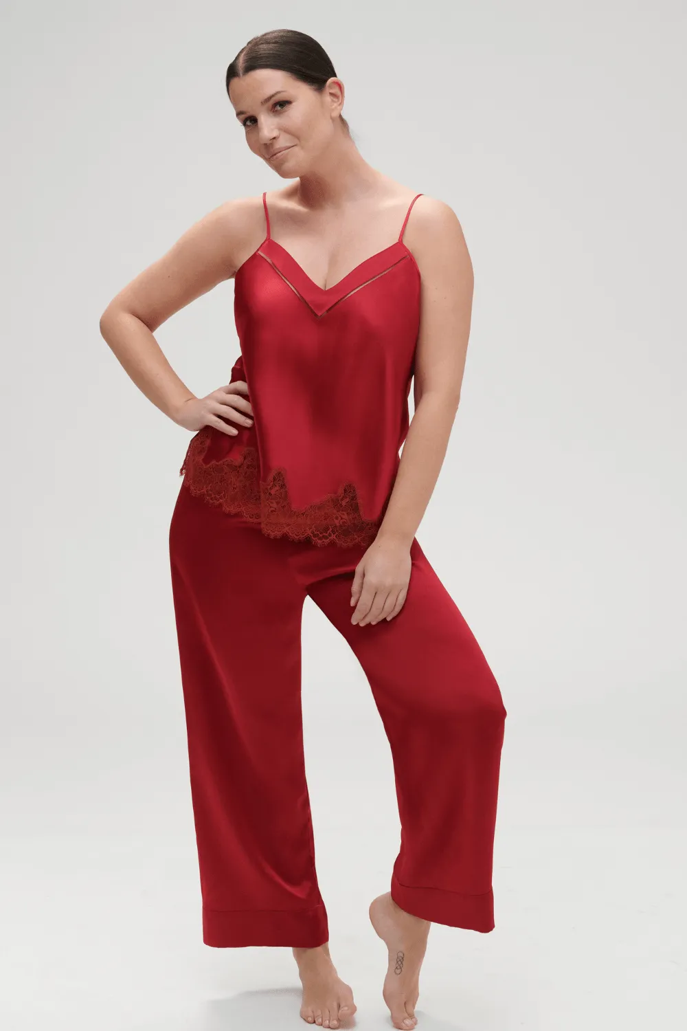 Dream Silk Pants Red