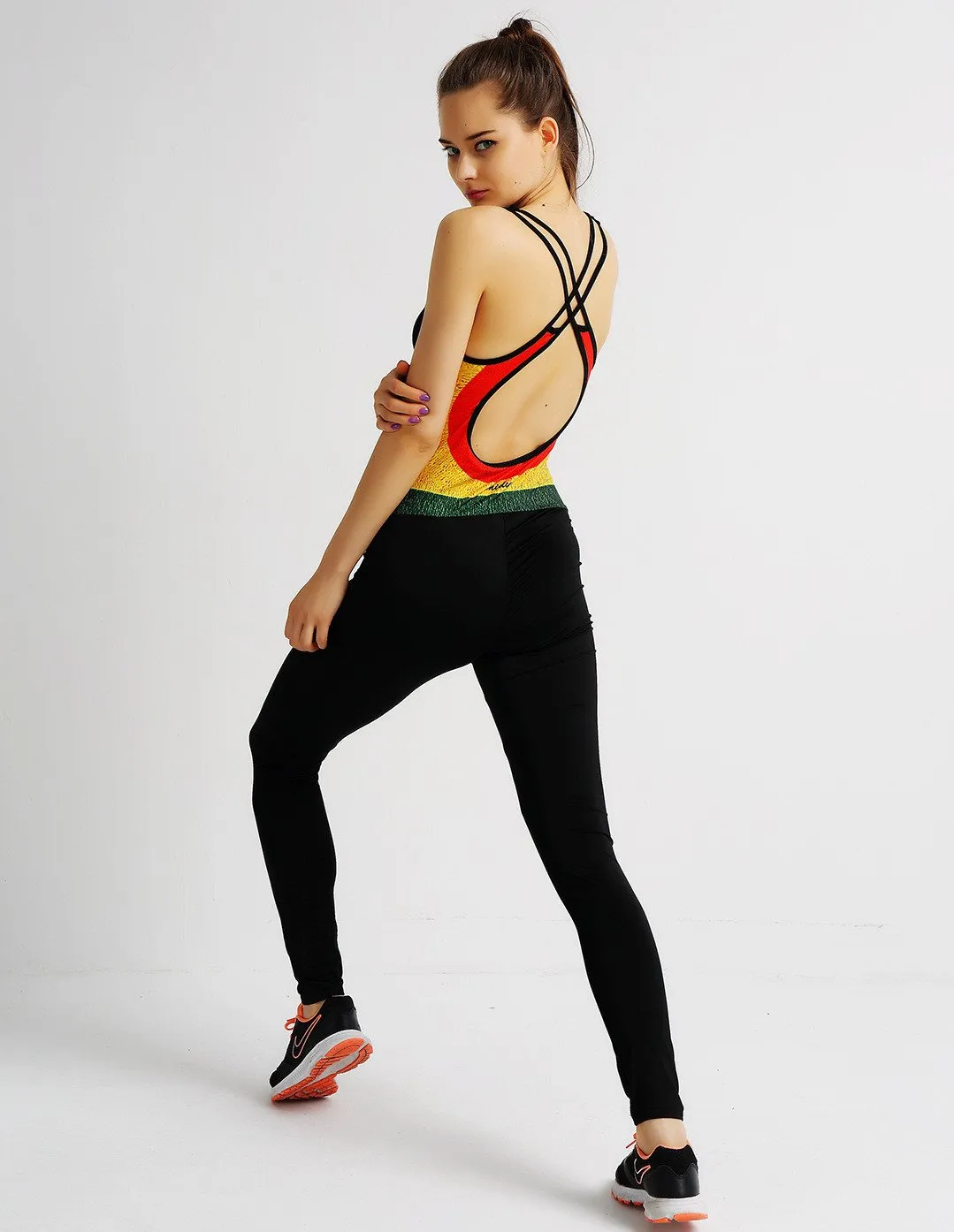 Elegant Multi-functional Catsuit Fitness Top-Leggings - Women's