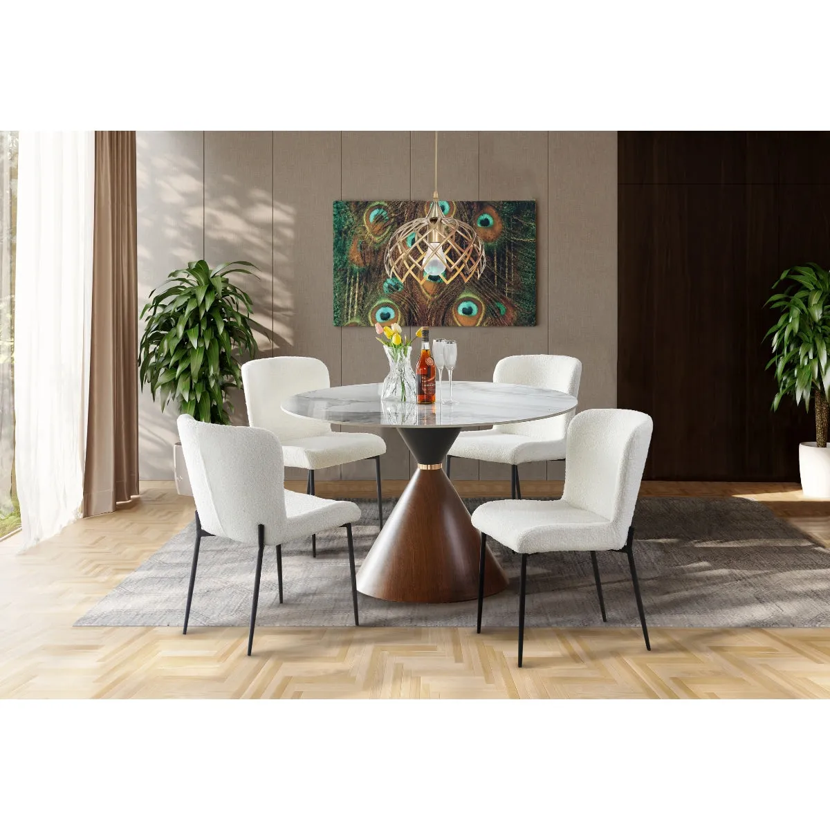 Elegant Round Dining Table with Sintered Stone Top