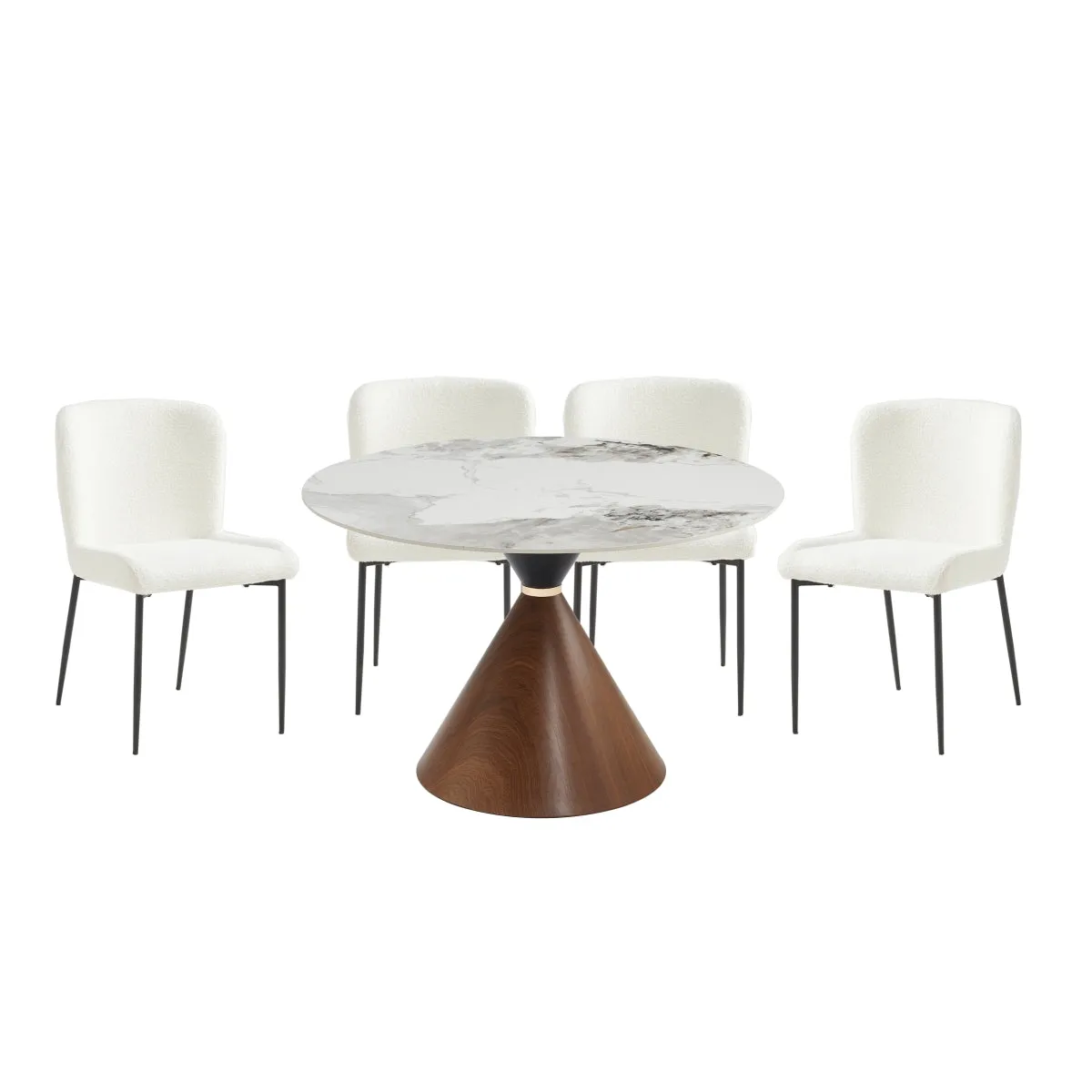 Elegant Round Dining Table with Sintered Stone Top