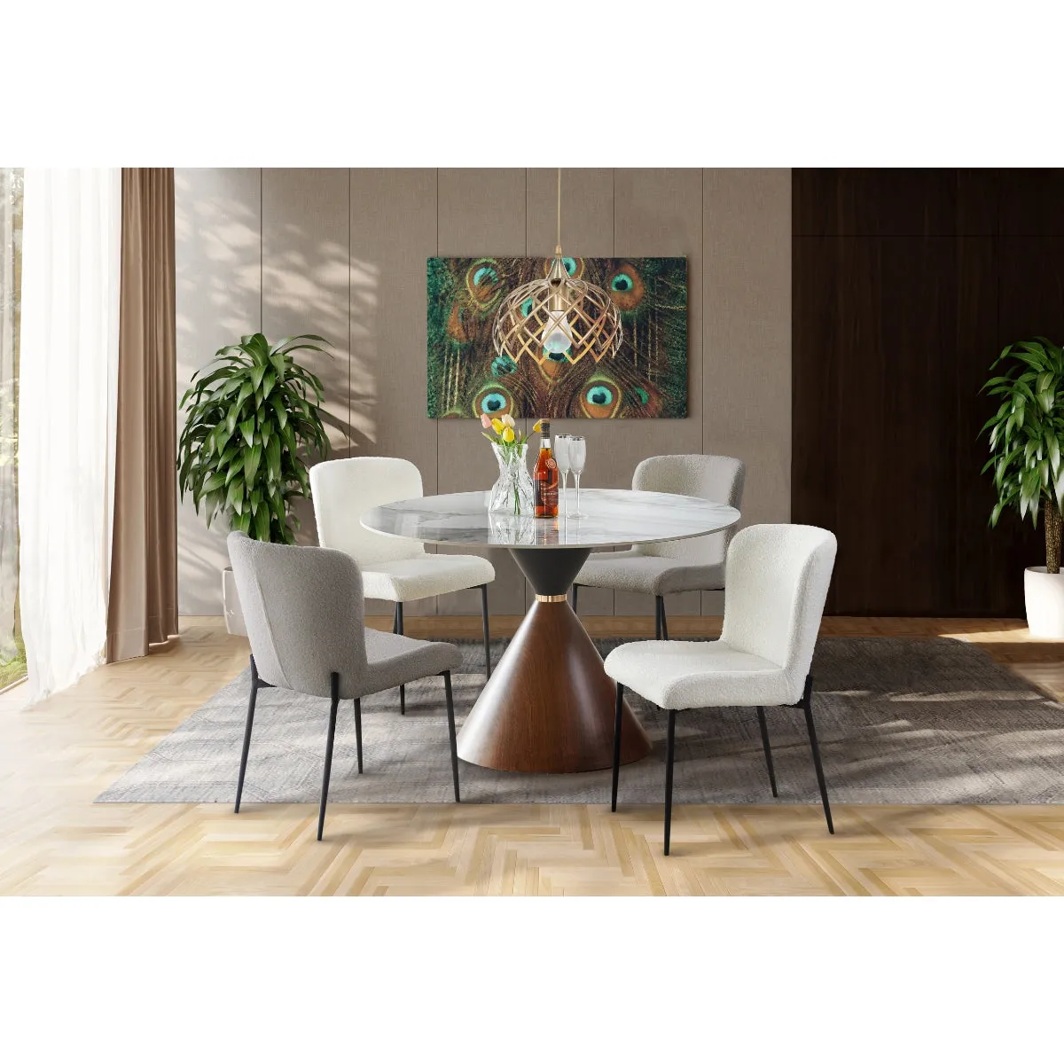 Elegant Round Dining Table with Sintered Stone Top