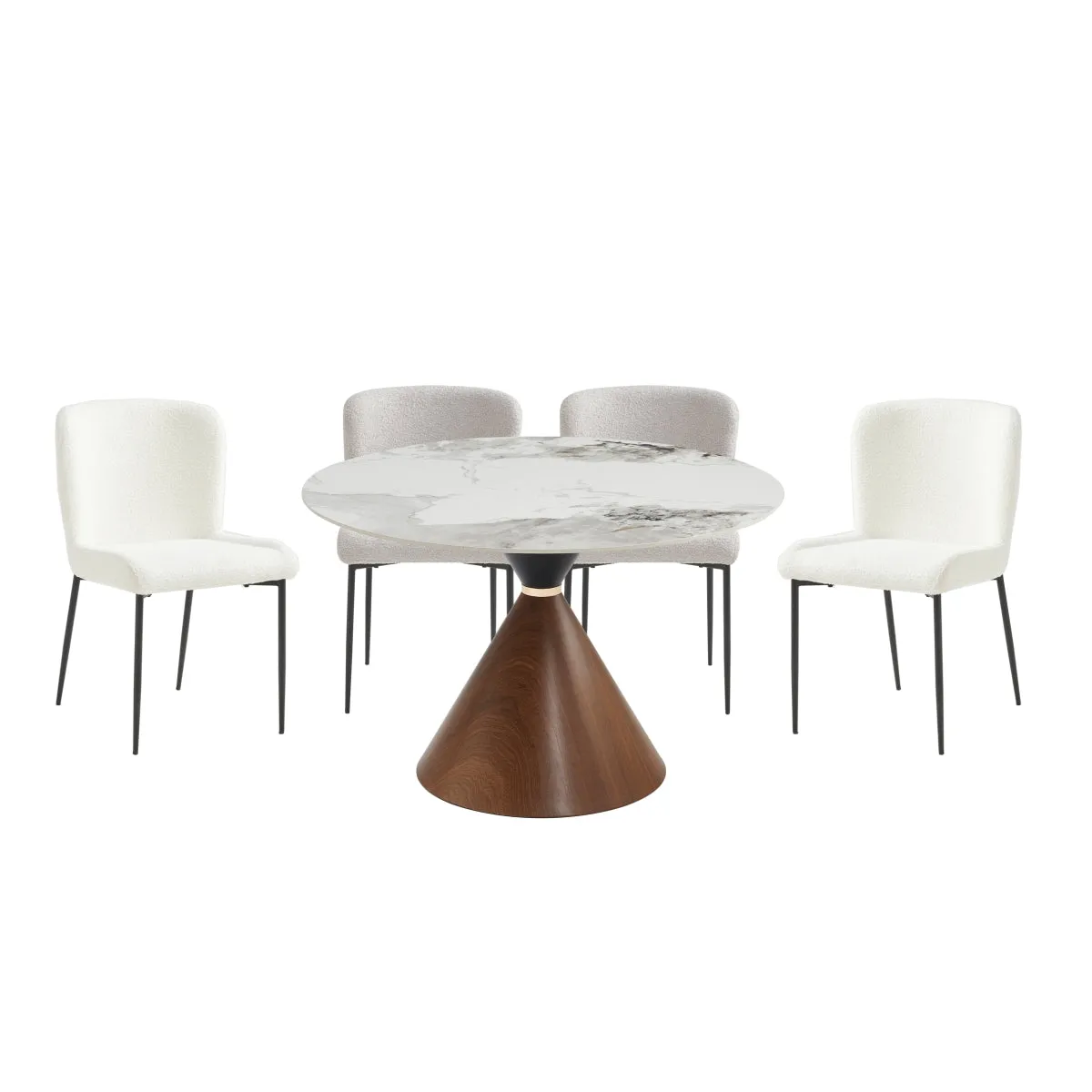 Elegant Round Dining Table with Sintered Stone Top