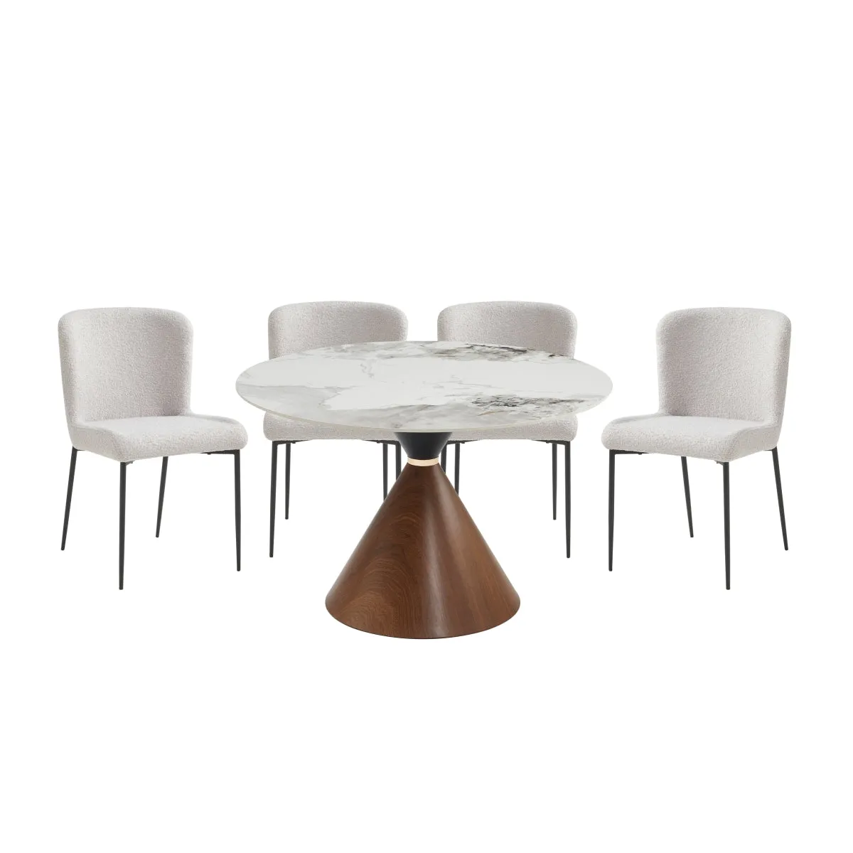 Elegant Round Dining Table with Sintered Stone Top