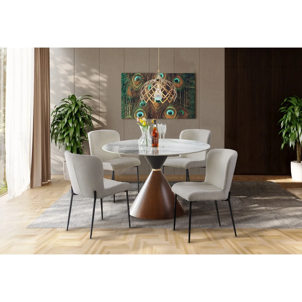 Elegant Round Dining Table with Sintered Stone Top