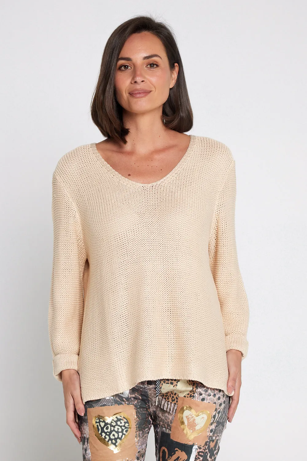 Emmy Cotton Knit Jumper - Sand