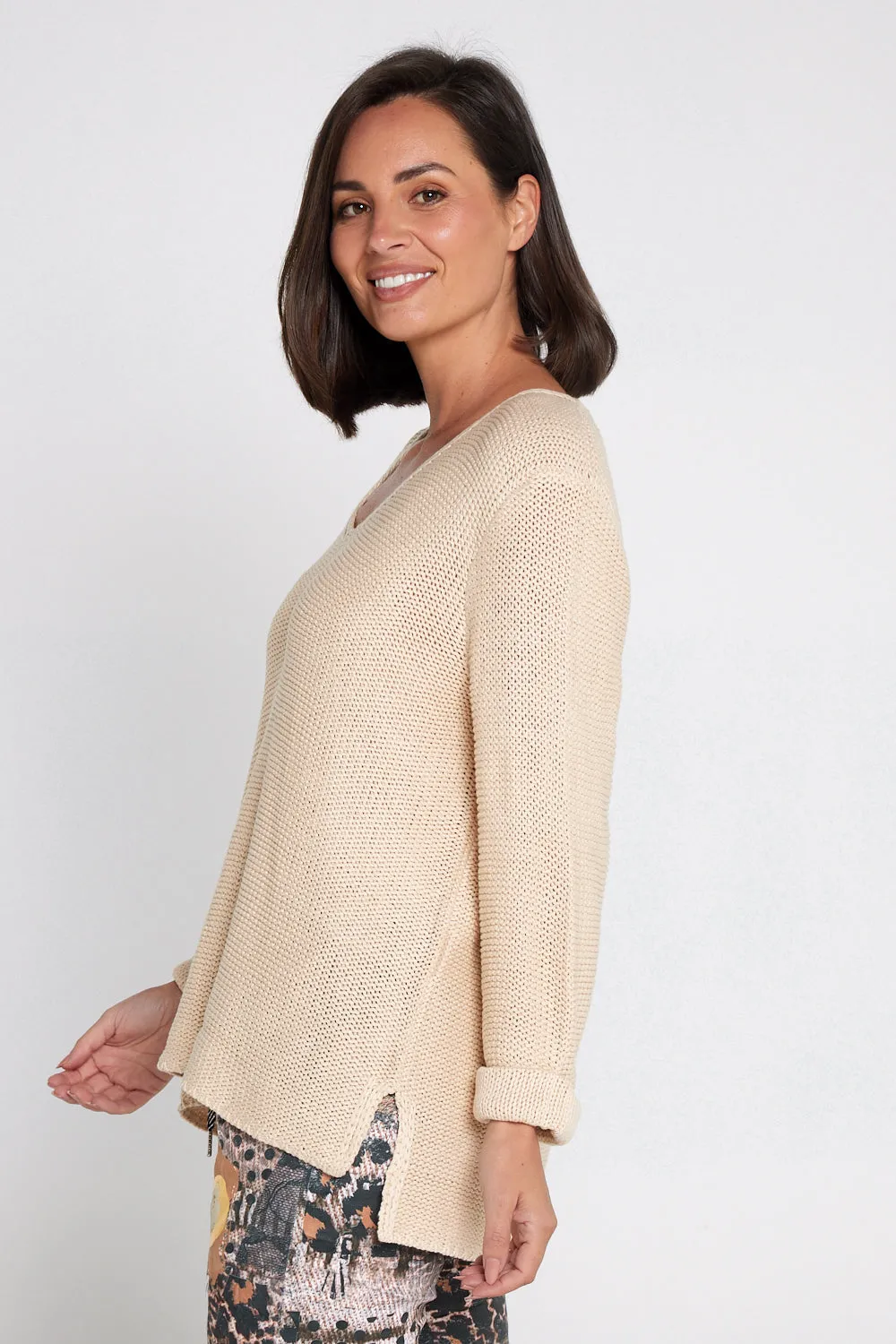 Emmy Cotton Knit Jumper - Sand