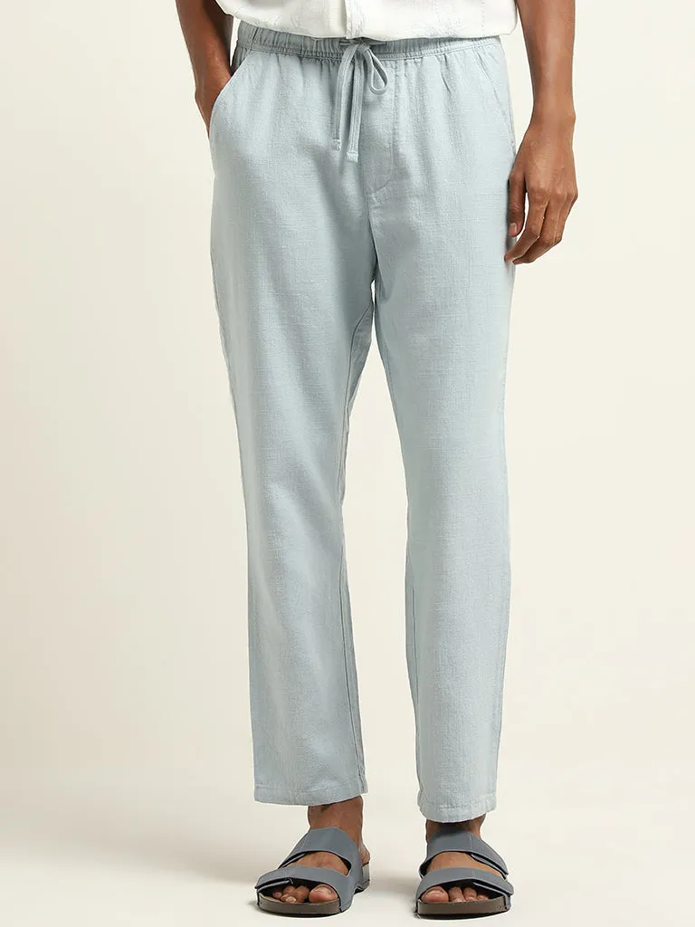 ETA Light Blue Relaxed-Fit Mid-Rise Cotton Chinos