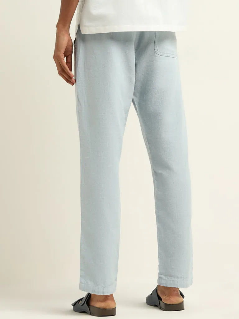 ETA Light Blue Relaxed-Fit Mid-Rise Cotton Chinos