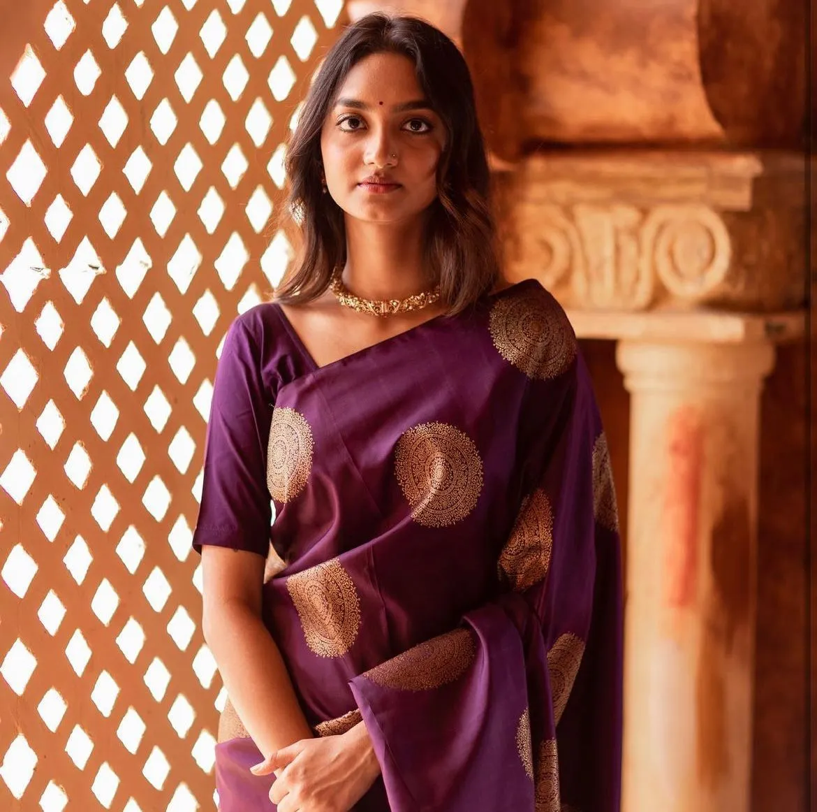 Fairytale Purple Soft Silk Saree With Cynosure Blouse Piece