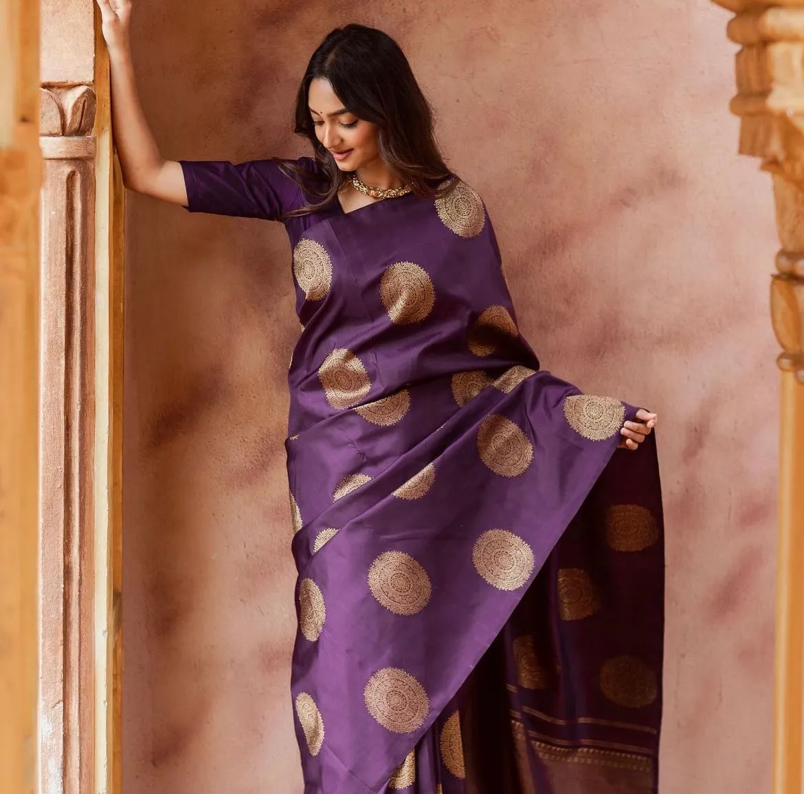 Fairytale Purple Soft Silk Saree With Cynosure Blouse Piece