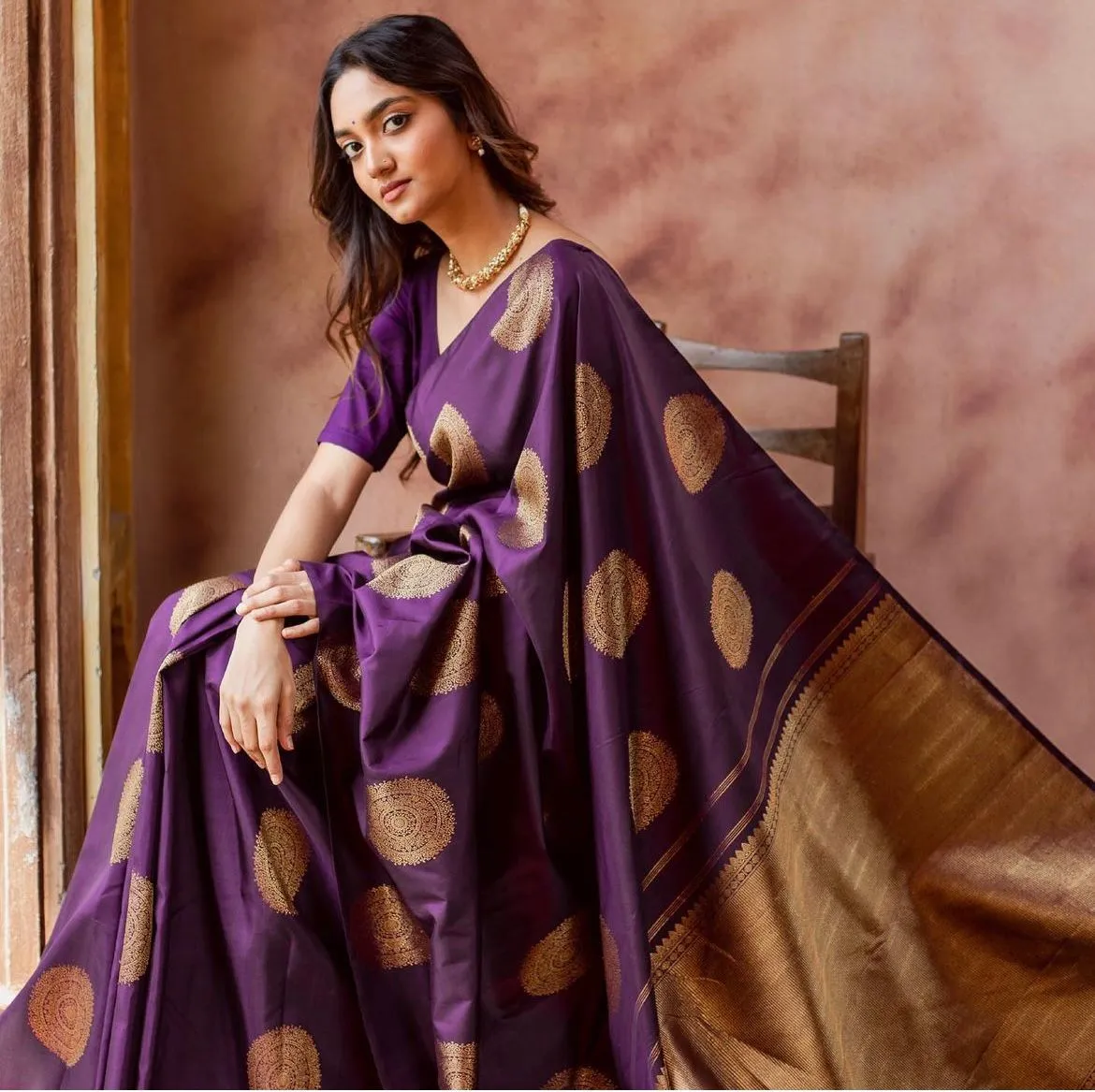 Fairytale Purple Soft Silk Saree With Cynosure Blouse Piece