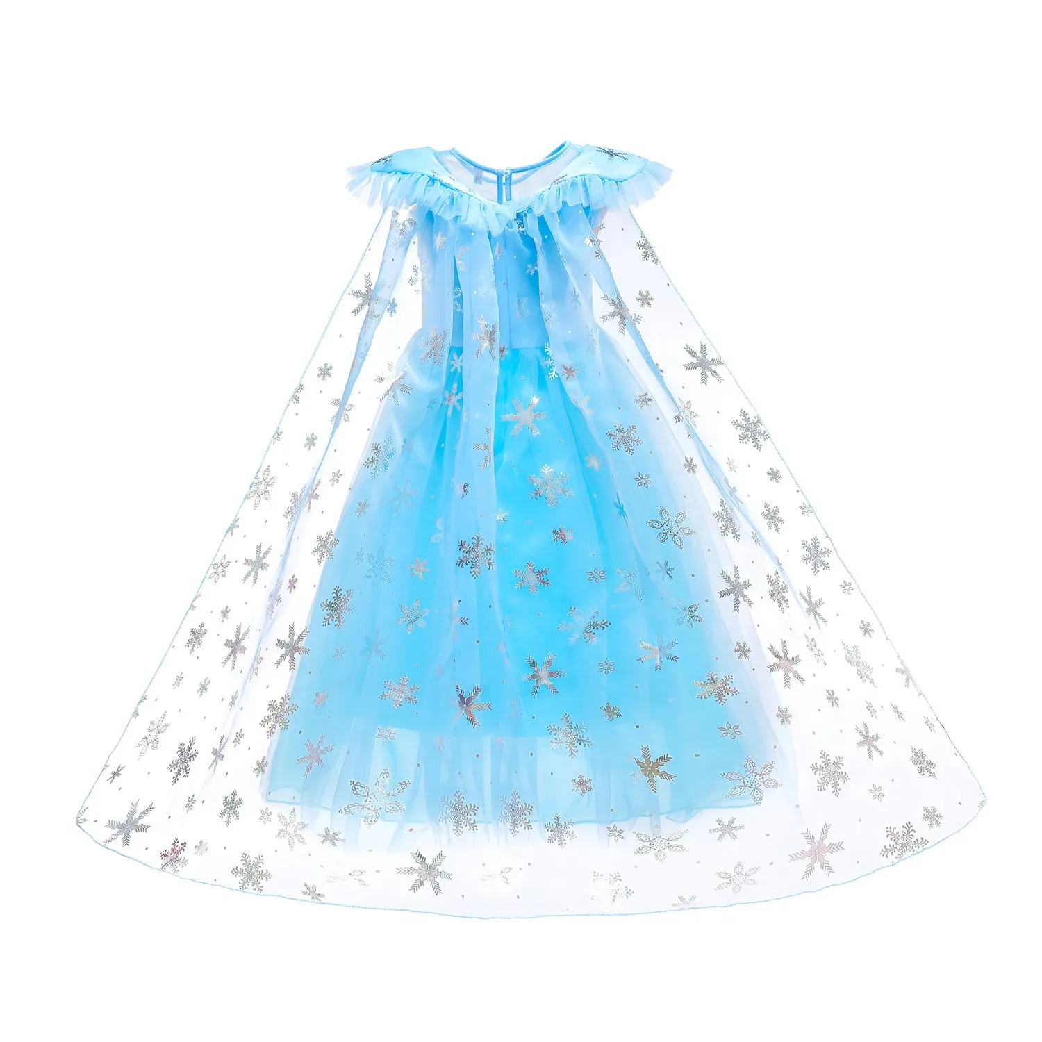 Fancydresswale Princess Elsa Party Dress with,Crown,Necklace,Earrings,Gloves Accessories 3-8 Years