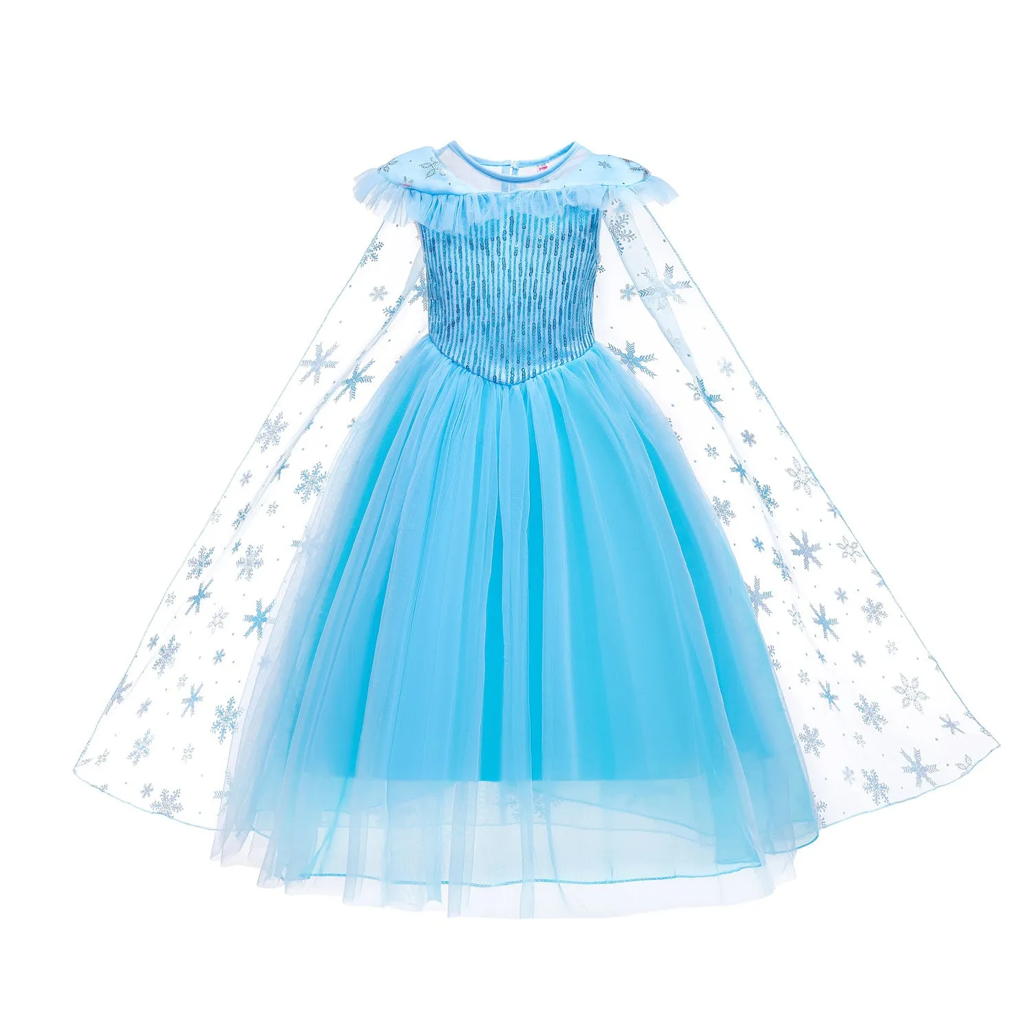 Fancydresswale Princess Elsa Party Dress with,Crown,Necklace,Earrings,Gloves Accessories 3-8 Years