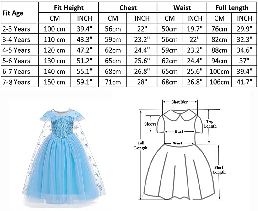 Fancydresswale Princess Elsa Party Dress with,Crown,Necklace,Earrings,Gloves Accessories 3-8 Years