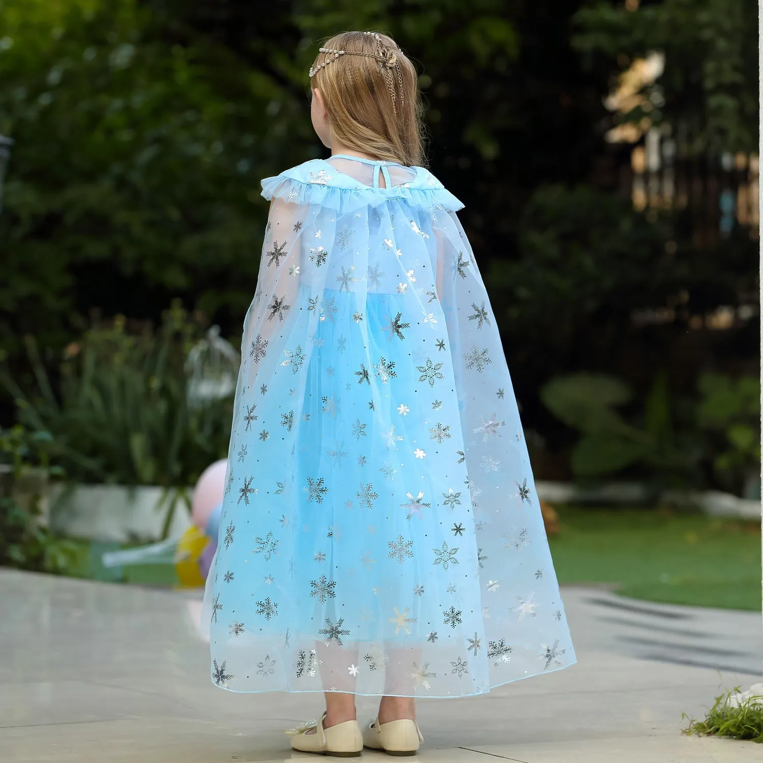 Fancydresswale Princess Elsa Party Dress with,Crown,Necklace,Earrings,Gloves Accessories 3-8 Years