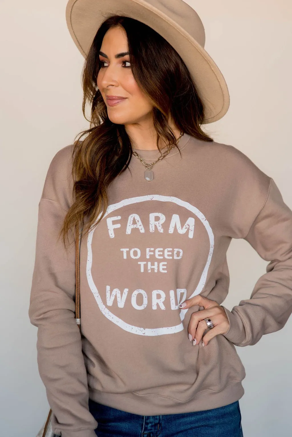 Farm To Feed The World Graphic Crewneck