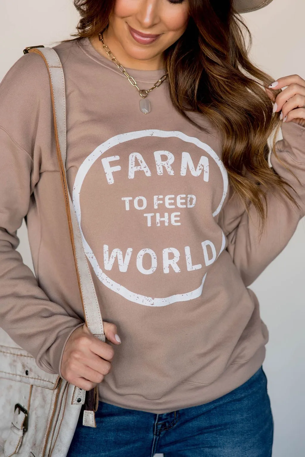 Farm To Feed The World Graphic Crewneck