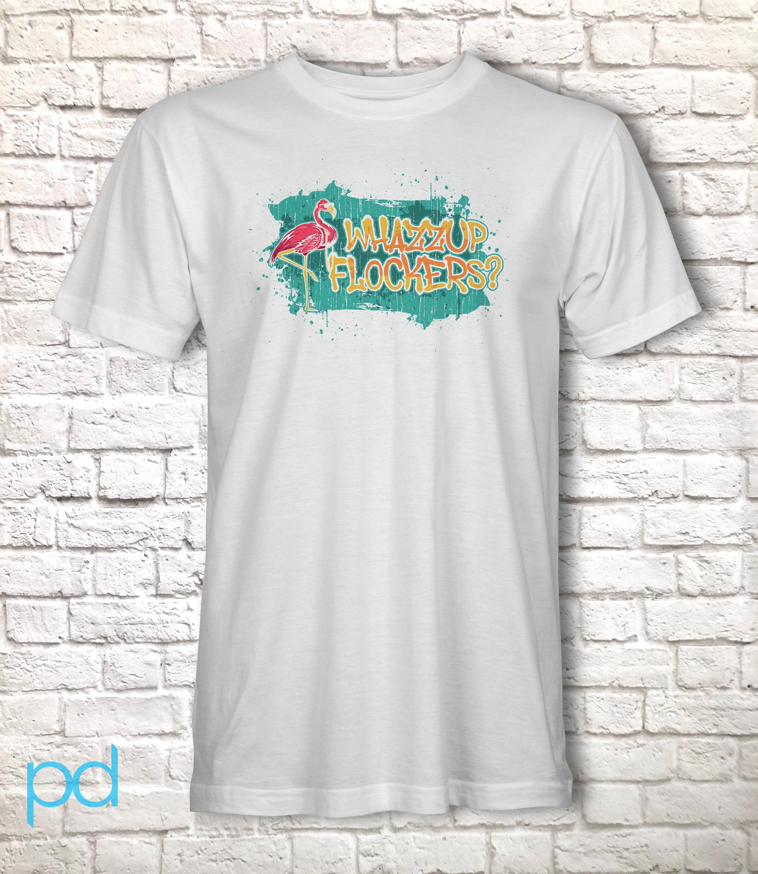 Flamingo Shirt for Flamingo Lovers T Shirt, Whazzup Flockers Pun T-Shirt Design Gift Idea Tee Shirt T Top