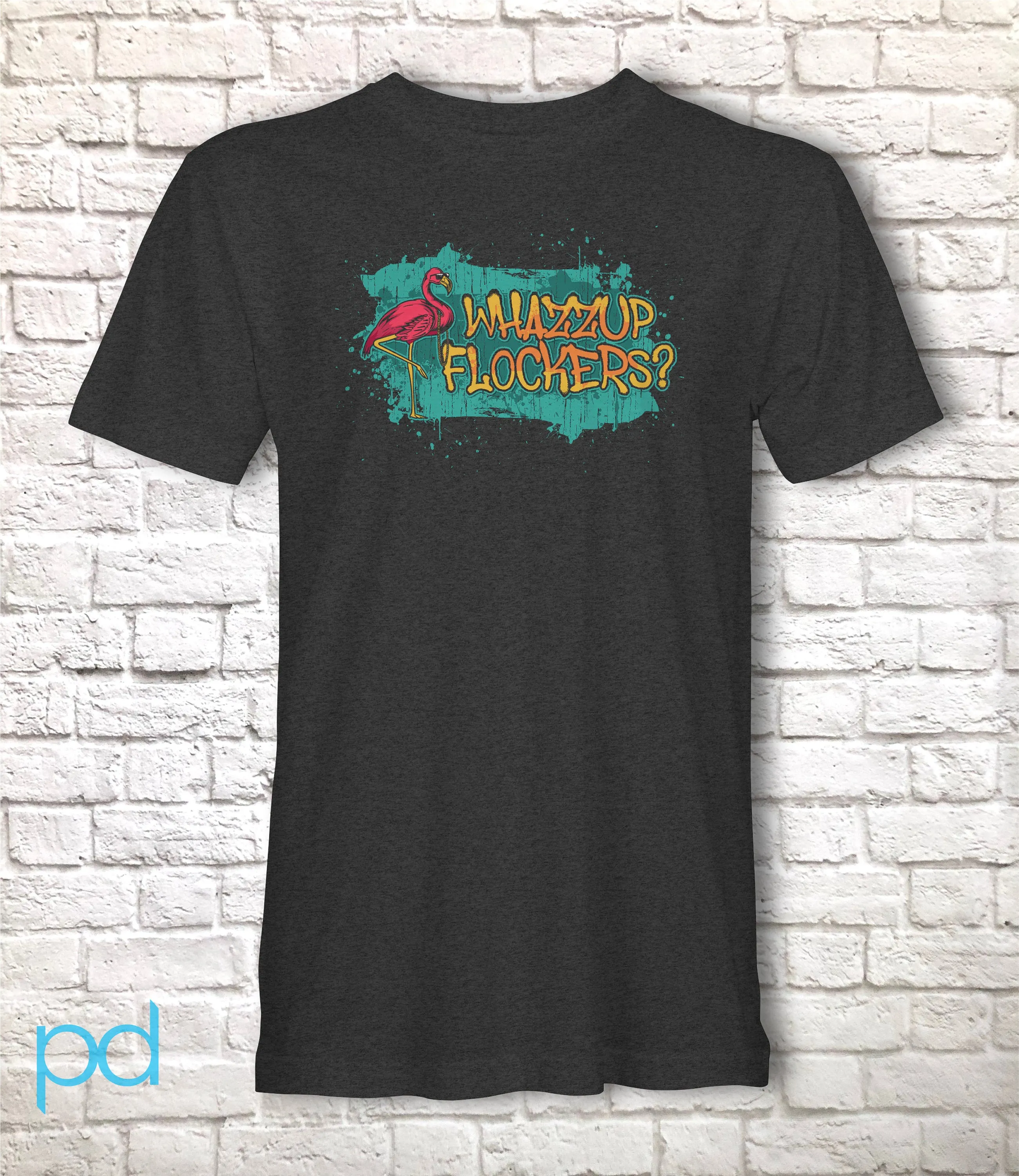 Flamingo Shirt for Flamingo Lovers T Shirt, Whazzup Flockers Pun T-Shirt Design Gift Idea Tee Shirt T Top