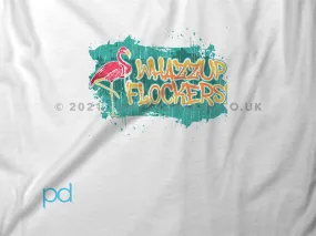 Flamingo Shirt for Flamingo Lovers T Shirt, Whazzup Flockers Pun T-Shirt Design Gift Idea Tee Shirt T Top