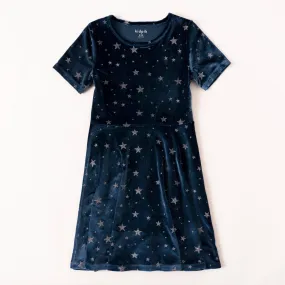 Glitter Star Velour Skater Dress