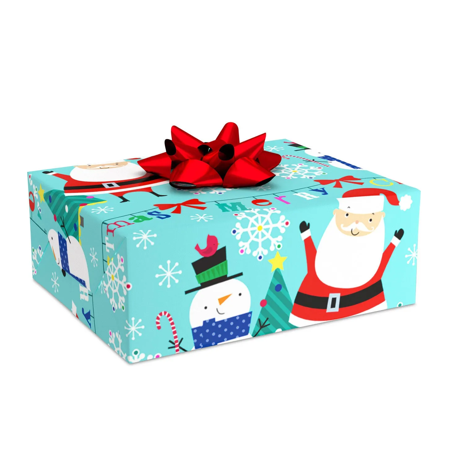 Hallmark Playful Santa & Snowman Christmas Wrapping Paper