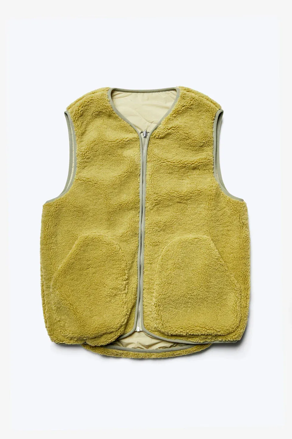 Hearth Shearling Vest - Chartreuse/Sand