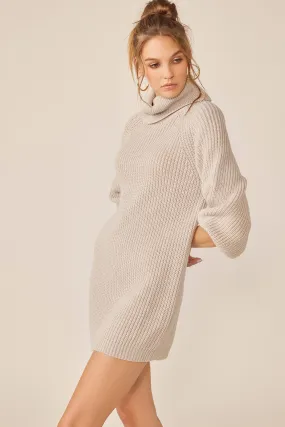 Ht.Grey Turtleneck Sweater Mini Dress