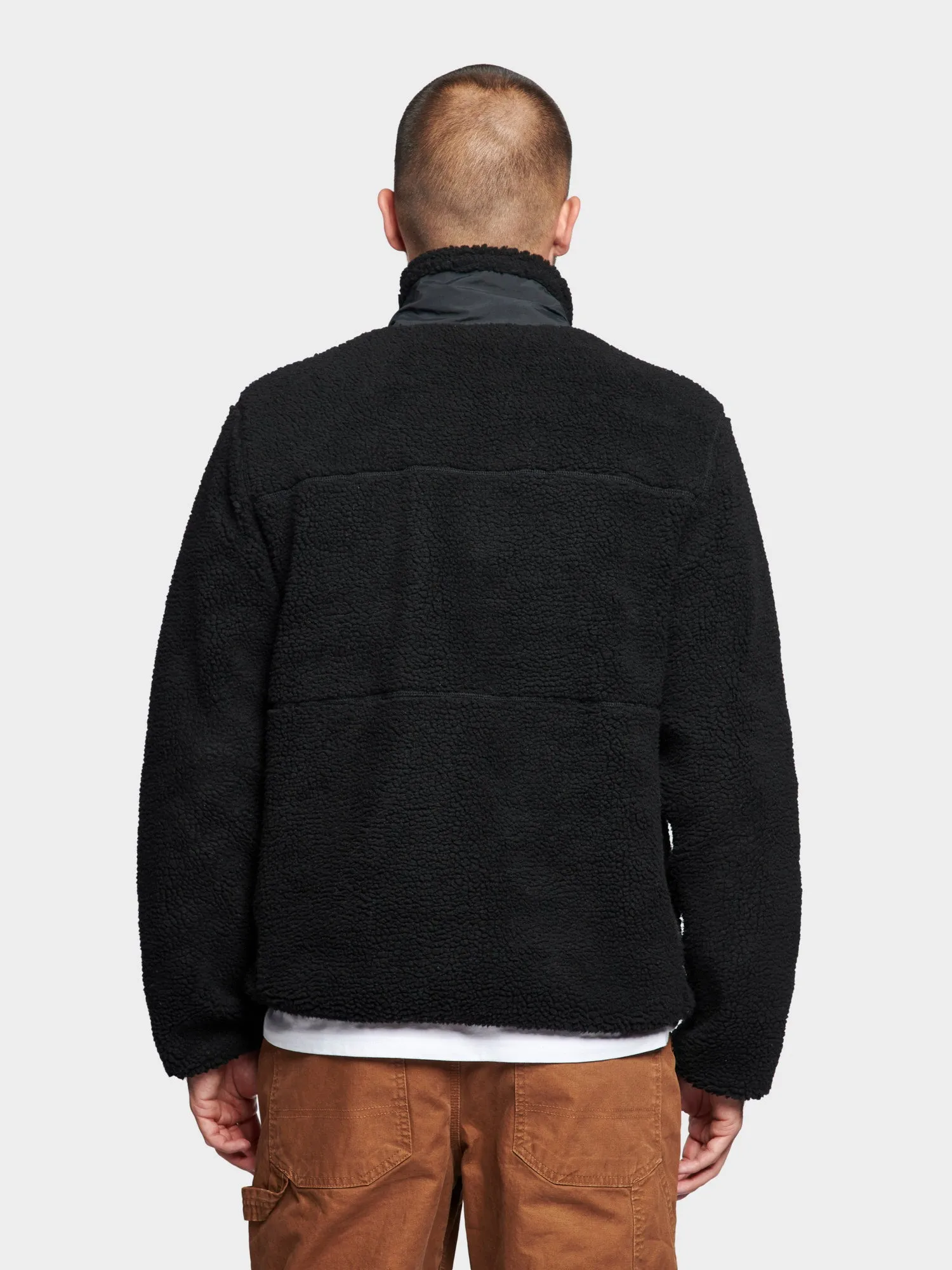 Hudson Script Borg Fleece Jacket in Black