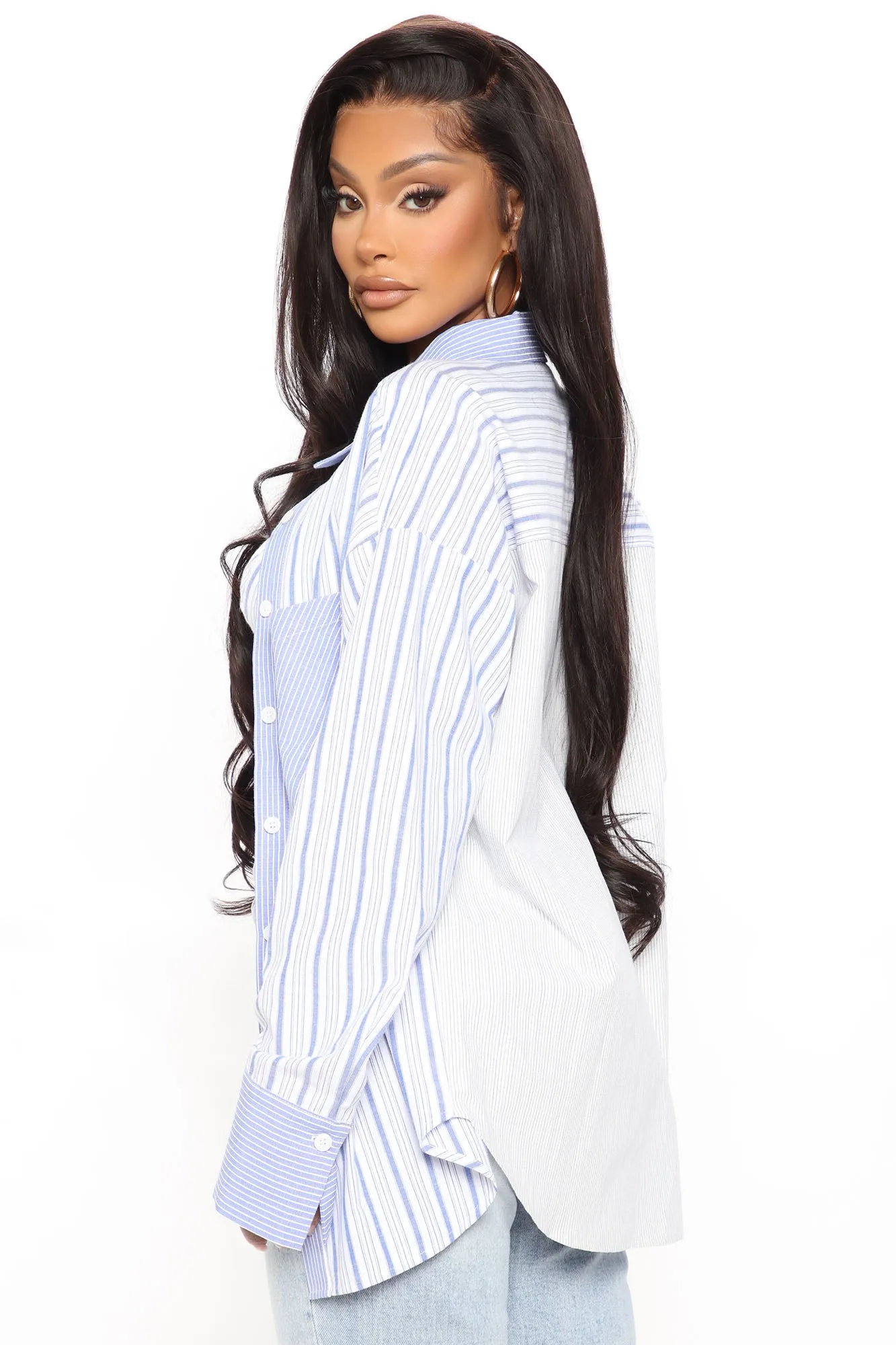 I Have Plans 2 Piece Stripe Top - Blue/combo