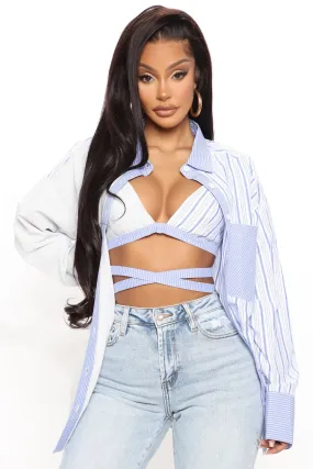 I Have Plans 2 Piece Stripe Top - Blue/combo