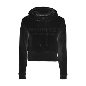 Imperfect Black Cotton Women Hoodie