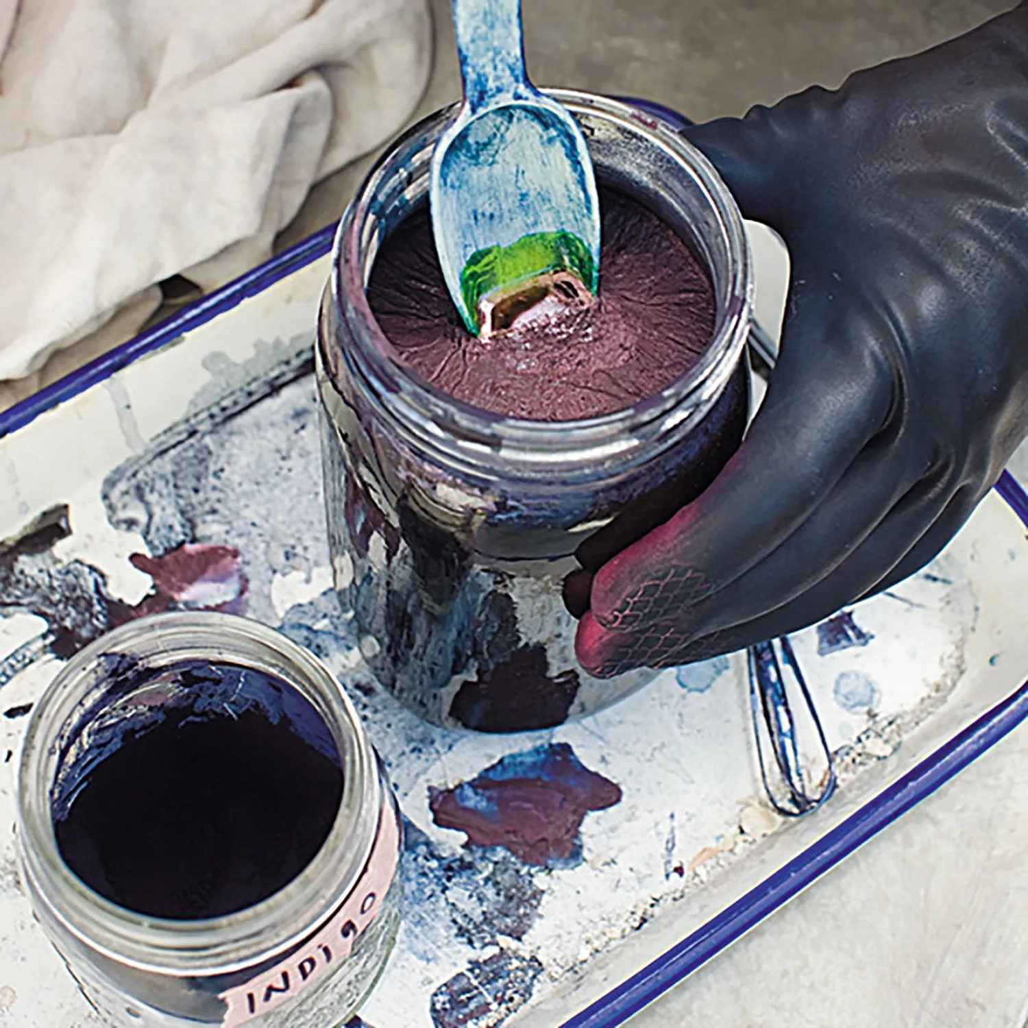 Indigo Dyeing a Sweater Quantity of Yarn - Saturday, April 6, 2024