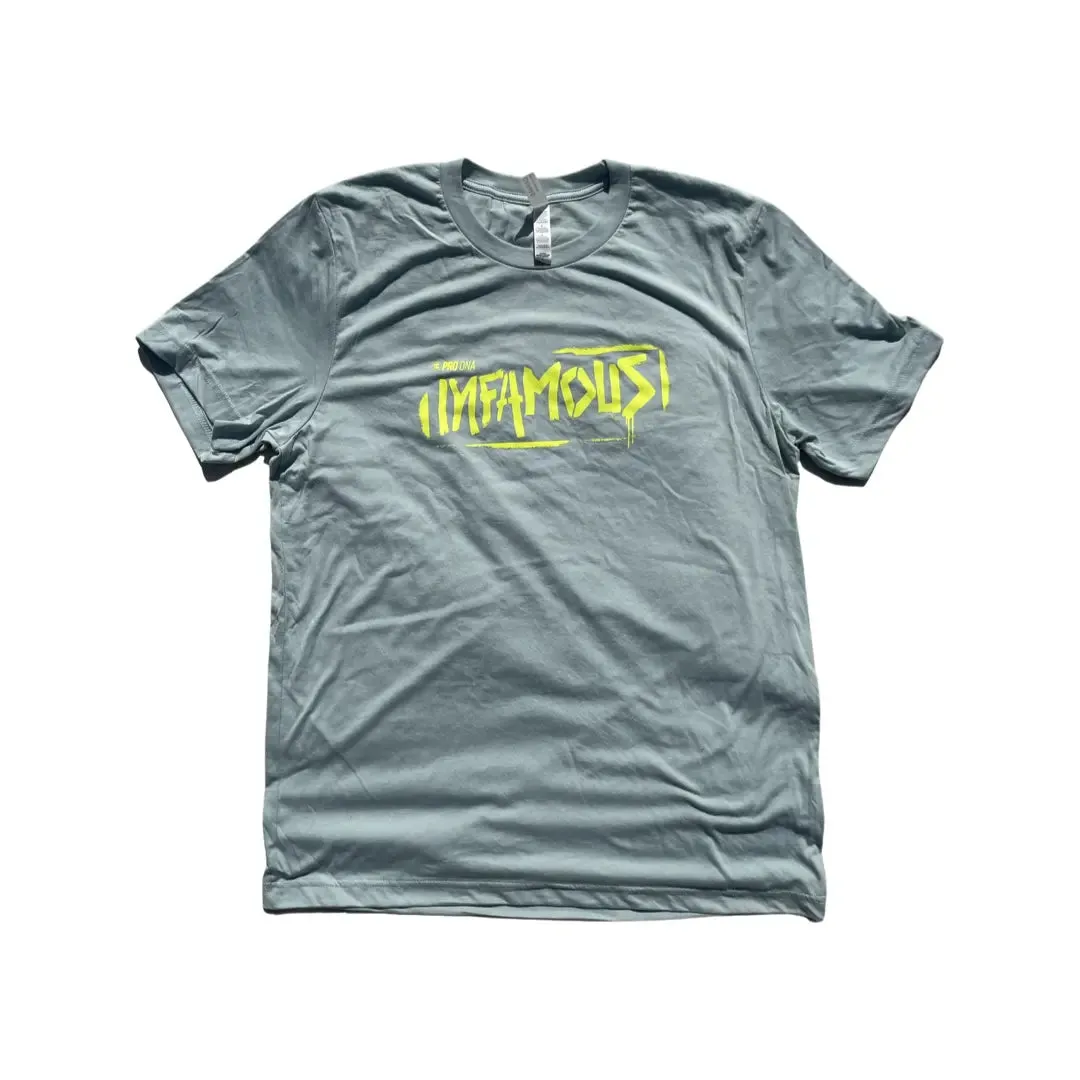 Infamous Cotton T-Shirt - Blue / Volt