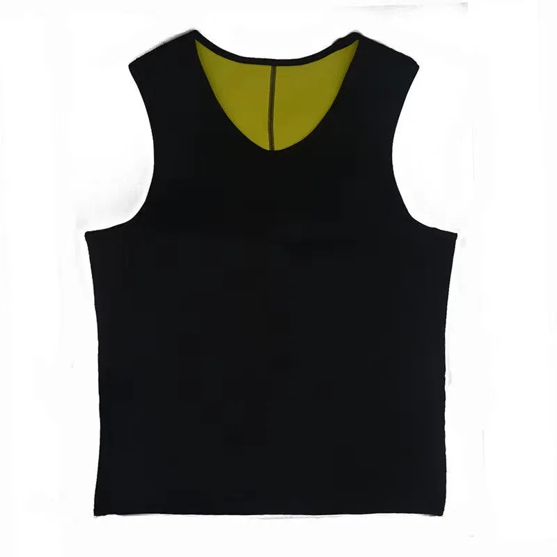 INSTOCK - Men's new neoprene corset U-neck sports vest tights.