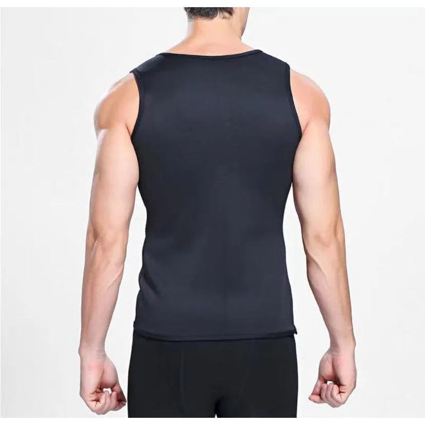 INSTOCK - Men's new neoprene corset U-neck sports vest tights.