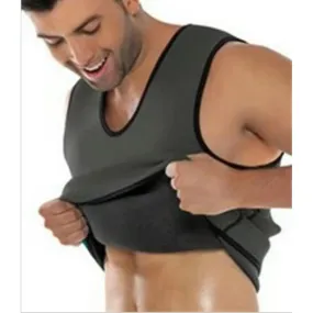 INSTOCK - Men's new neoprene corset U-neck sports vest tights.