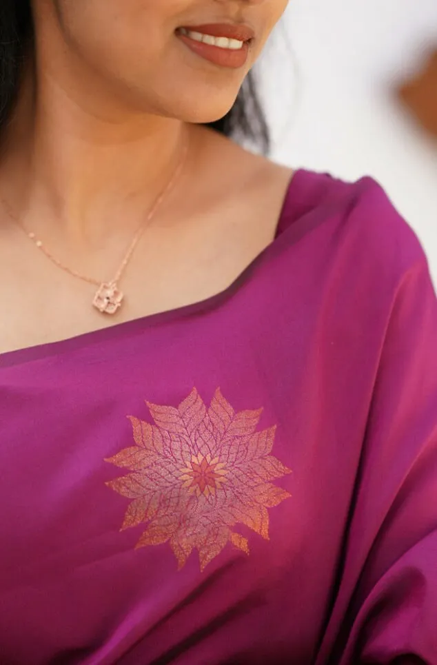 Invaluable Purple Soft Silk Saree With Unique Blouse Piece