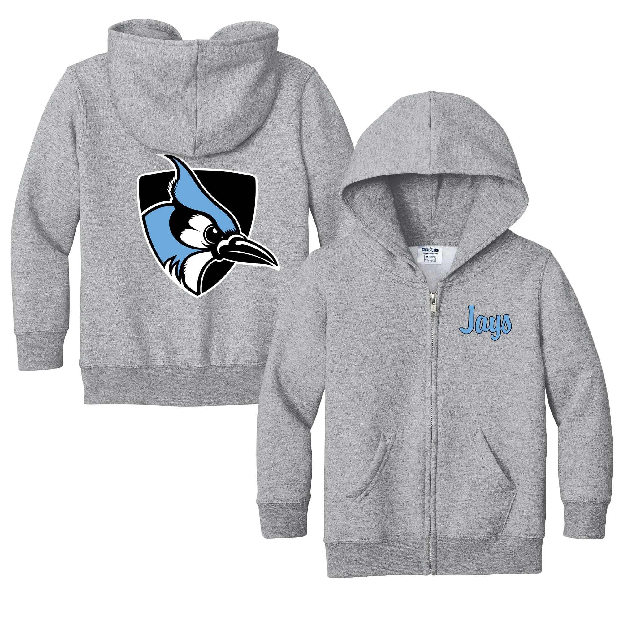 Johns Hopkins Blue Jays Logo Toddler Full-Zip Sweatshirt