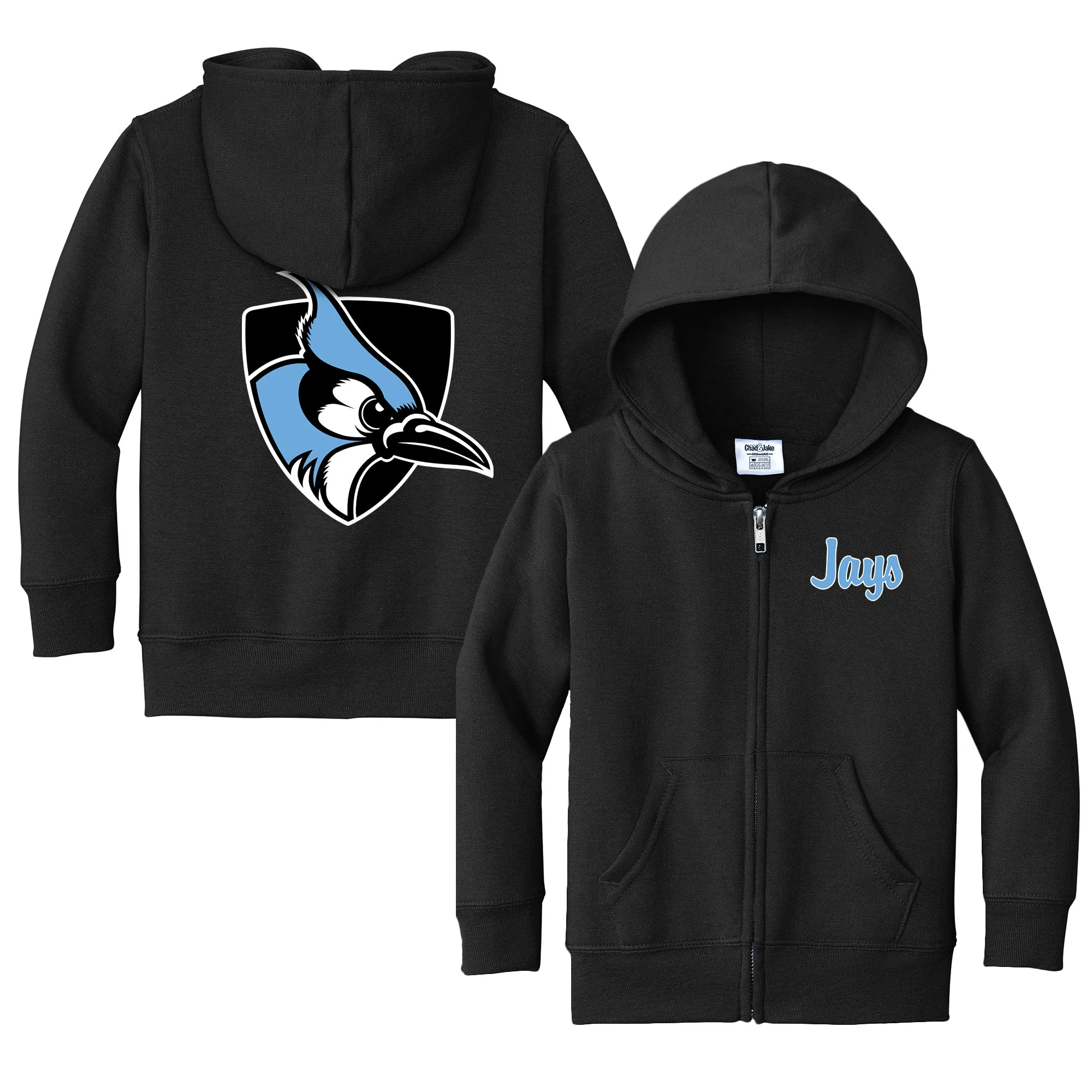 Johns Hopkins Blue Jays Logo Toddler Full-Zip Sweatshirt