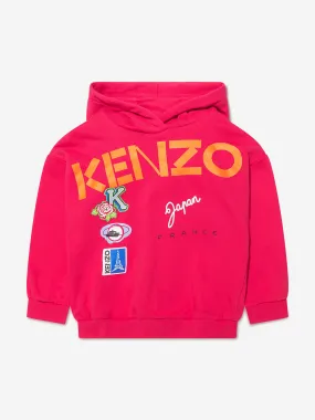 KENZO Girls Logo Print Hoodie in Pink