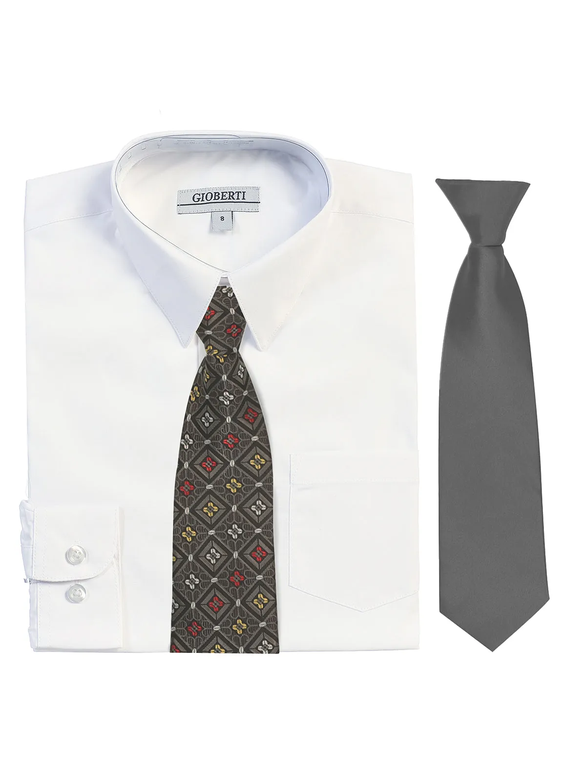 Kid's (2T-7) Shirt w/ Design Tie Set