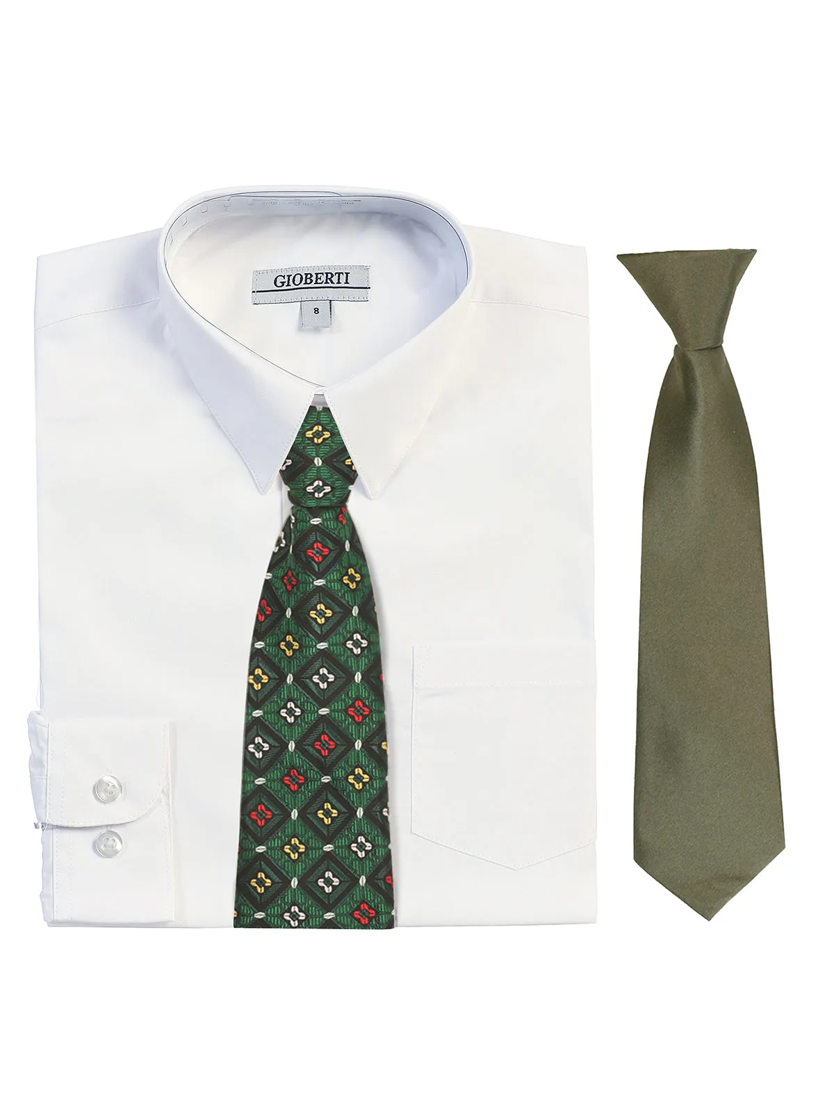 Kid's (2T-7) Shirt w/ Design Tie Set